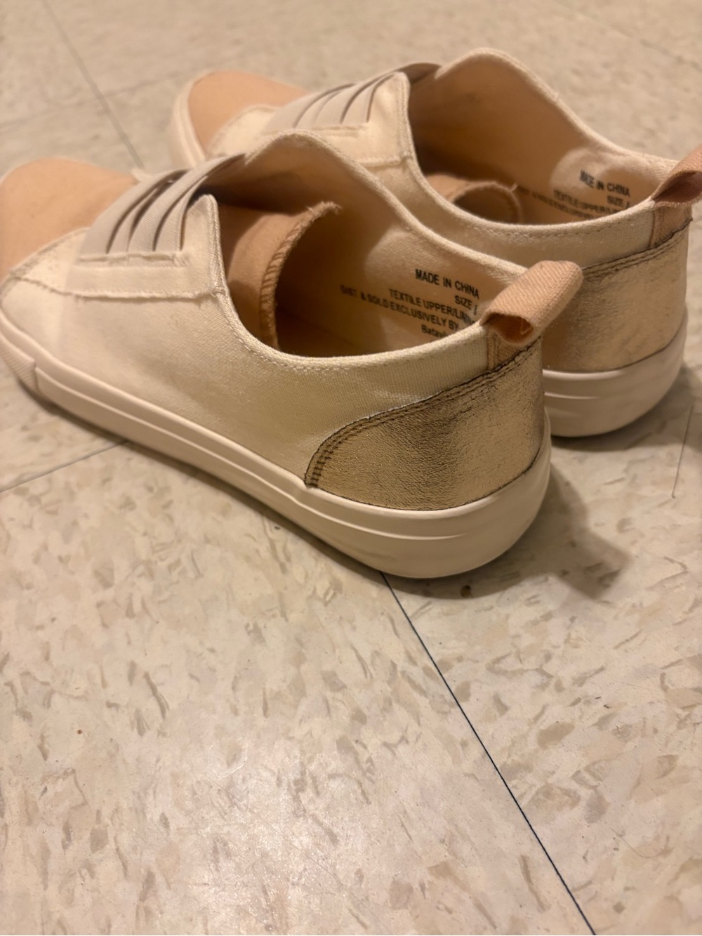 Serra Cream and Tan Slip-On Sneakers